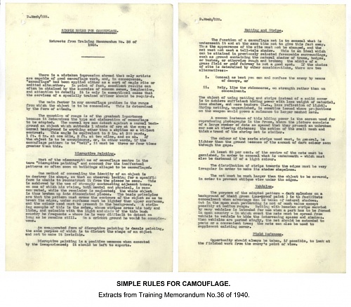 Click image for larger version

Name:	Simple Rules for Camouflage. Extract from Training Memorandum No.36 of 1940.jpg
Views:	16
Size:	298.4 KB
ID:	95102
