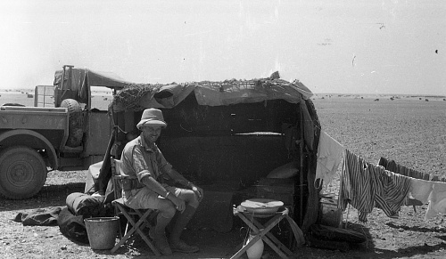 WW2 British Army Soldier with Truck-Lorry Palestine-0.jpg
