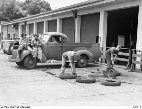 Click image for larger version

Name:	060917  MELBOURNE, VIC. 1943-12-06. AWAS MECHANICS REPAIRING TYRES ON LHQ SIGNALS MOTOR VEHICLES.jpg
Views:	13
Size:	40.4 KB
ID:	79249